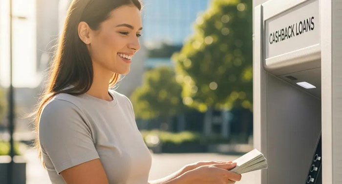 Person withdrawing cash from an ATM, showing fast access to funds