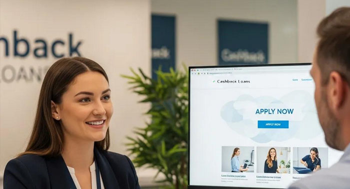 Customer service representative assisting a client with payday loan application process