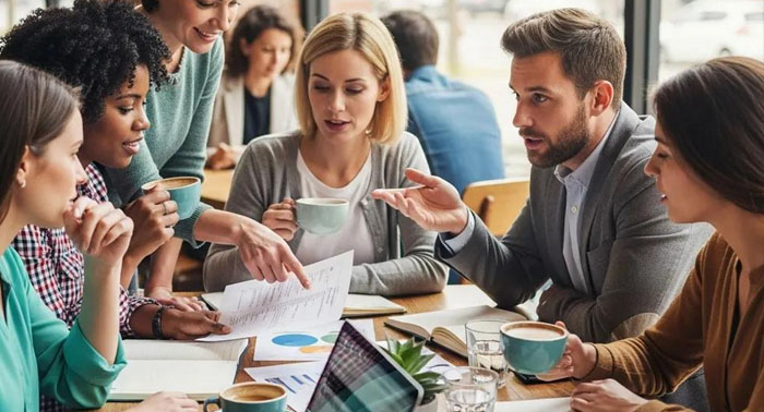 Group discussing financial options — highlighting eligibility for payday loans