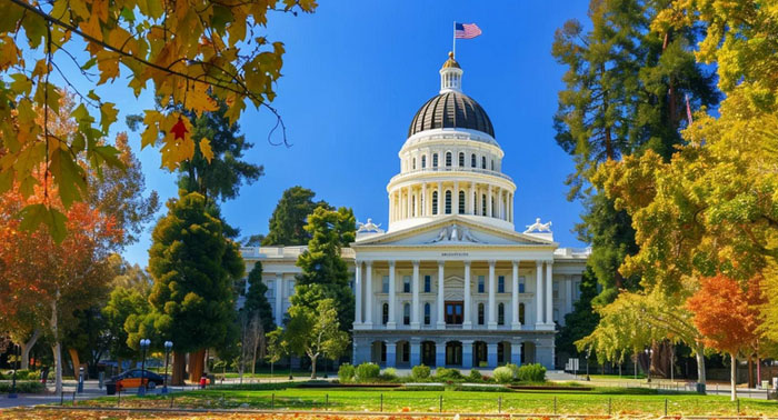 Cozy kitchen scene with a person reviewing payday loan documents on a laptop