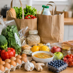 Healthy groceries purchased during illness