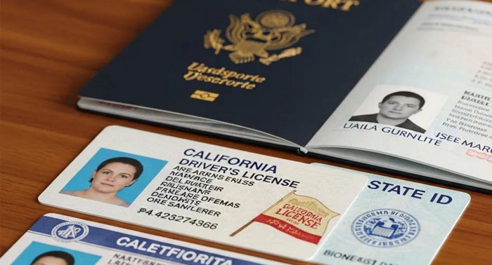 Close-up of commonly accepted government-issued photo IDs for loan applications